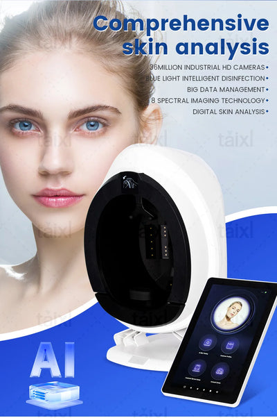 3D AI Aesthetic Skin Analyzer Smart Detector Facial Scanner Machine Skin Moisture Analyzer Skin Microscope