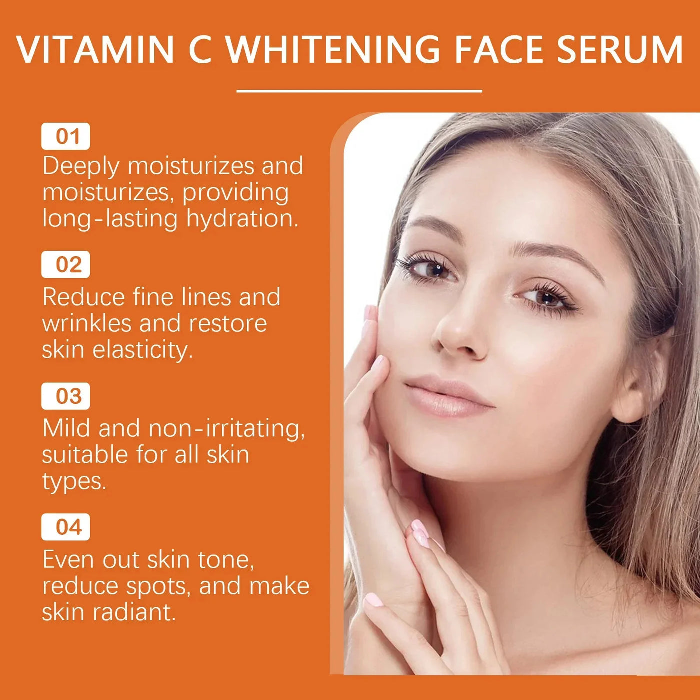 Vitamin C Whitening Serum Remove Freckles Dark Spots Face Essence Fade Melasma Melanin Brighten Repair Dull Skin Care Cosmetics