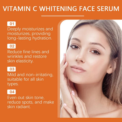 Vitamin C Whitening Serum Remove Freckles Dark Spots Face Essence Fade Melasma Melanin Brighten Repair Dull Skin Care Cosmetics