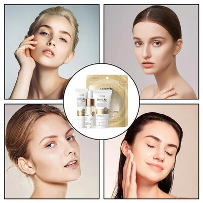 1set Snail Serum Essence Anti-aging Women Firming Tightening Repairing Cream Moisturizing Eye Cream Face Serum Skin Care Set