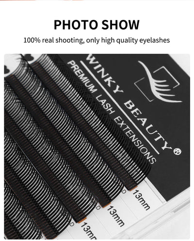 winky beauty 5D Flora Lashes 0.07mm Easy Fan Eyelash Extensions Wholesales Premade Volume 12 Rows Natural Soft Lashes