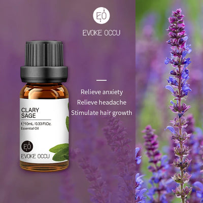 EVOKE OCCU 10mL Essential Oil, Lavender Jasmine Rose Vanilla Pure Natural Oil for Diffuser Humidifier Massage Candle Soap Making
