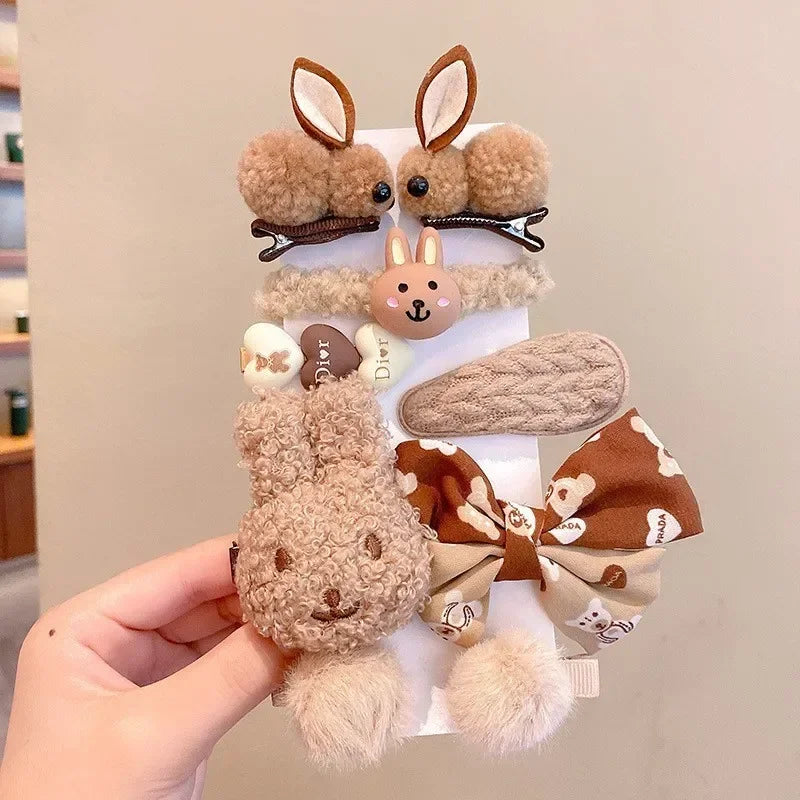 Coffee Warm Cute Hair Pins Children Girls Kid Hair Clips Barrettes Cartoon Princess Accessories Hair Clip Headwear Styling Tools