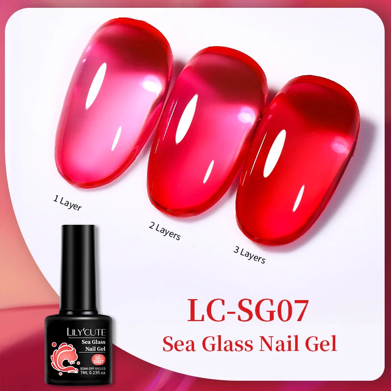 Lilycute Auroras Effect Gel Nail Polish Top Coat Summer Purple Spar Glitter Laser Semi Permanent Soak Off Nail Art Gel Varnish