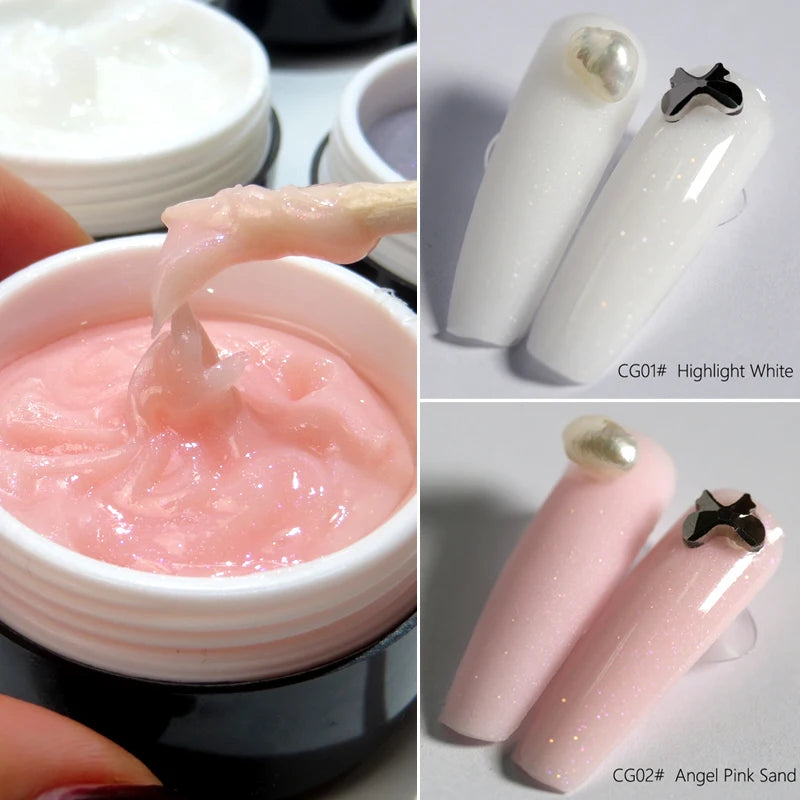 CHUNSHU Solid Jelly Extension Nail Gel Polish 15g Poly Builder Construction Gel For Nails Extend Semi Permanent UV White Varnish