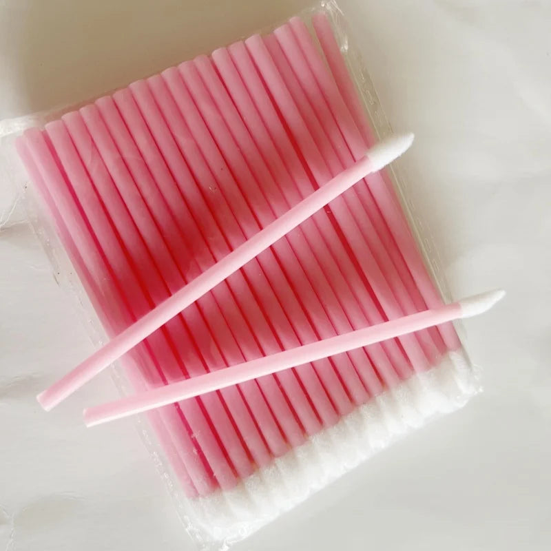 50pcs New Disposable Cosmetic Lip Brushes Lipstick Lip Glossy Wands Pen Cleaner Applicator Eyeshadow Gloss Makeup Brushes Tools