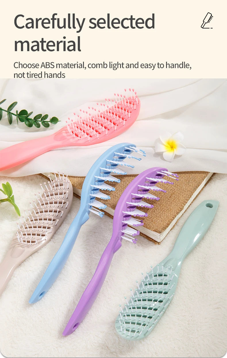 1PCS Small Detangling Wide Teeth Comb Hollow Out Comb for Hair Scalp Massage Anti-static Hairbrush Wet Brush for Salon Hairdress