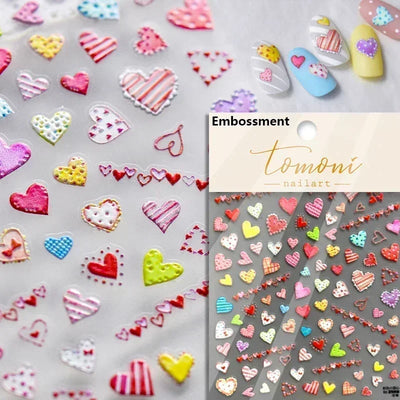 Cat's Eye 5D Gradient European Love Heart Gem Wing Crystal Geometric Colorful Self Adhesive Nail Art Stickers Manicure Decals