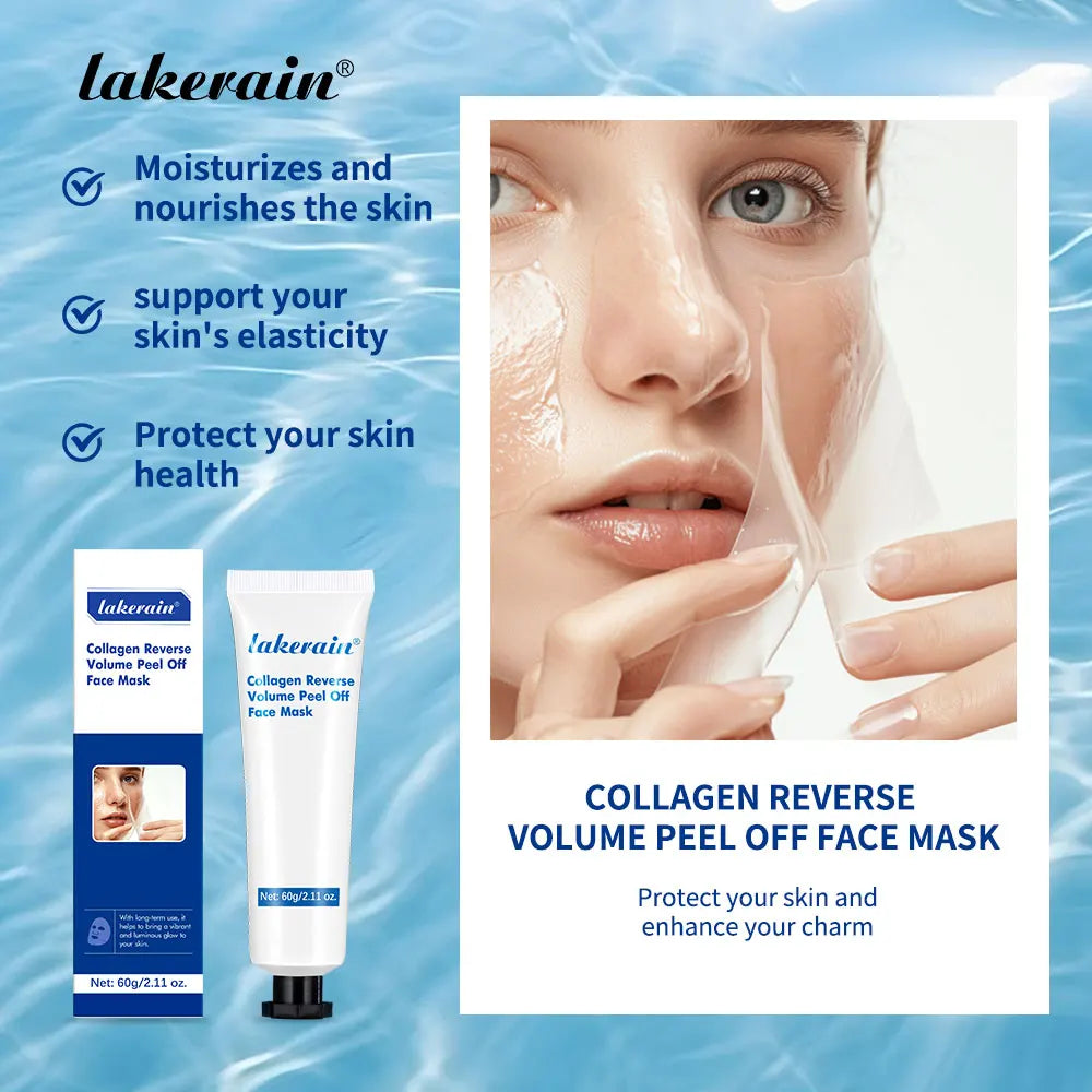 60gCollagen Peel Off Face Mask Pore Shrinking Blackhead Removal Oil Control Skin Rejuvenation Moisturizing Brightening Skin Care