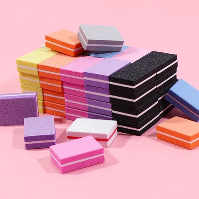 New 100-10Pc Mini Buffing Sanding Files Block Pedicure Care Nail Art Buffer Polish Manicure Pedicure Nail File Tools Nail Charm