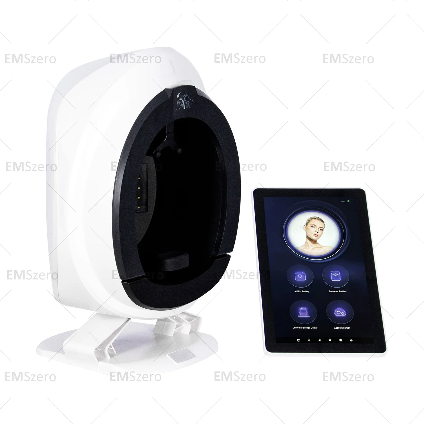 Facial Analyzer with English Detector: Portable 3D Skin Scanner Magic Mirror for Test Analysis