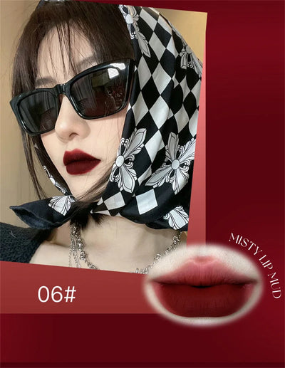 6 Color Punk Dark Red Lip Gloss Matte Lipstick Lasting Waterproof Smoky Dark Nude Purple Durable Natural Lip Tint Korea Makeup