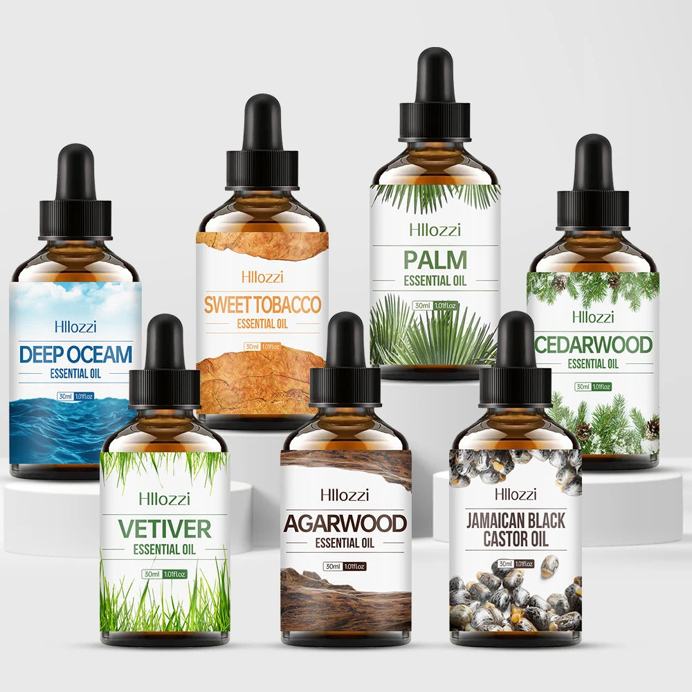 30ml Agarwood-Cedarwood-Vetiver-Pine Palm-Ocean-Sweet Tobacco-Black Castor Aromatherapy Essential Oils Aromatherapy Essential