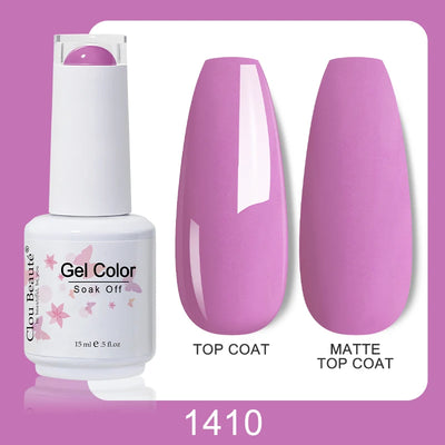 Clou Beaute Nail Gel Polish Kit 15ml Soak Off UVLED Nails Varnish Semi Permanent Nail Art Gels Lacquer Top Base Coat Gel Lacquer