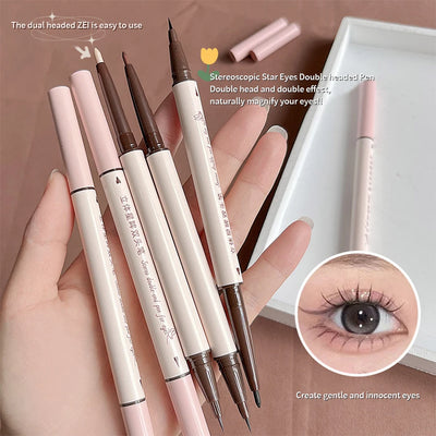 Eyeliner Double Head Pen For Smooth And Delicate Eye Makeup  Quick Drying Film Forming Waterproof And Sweat Proof Eye Makeup