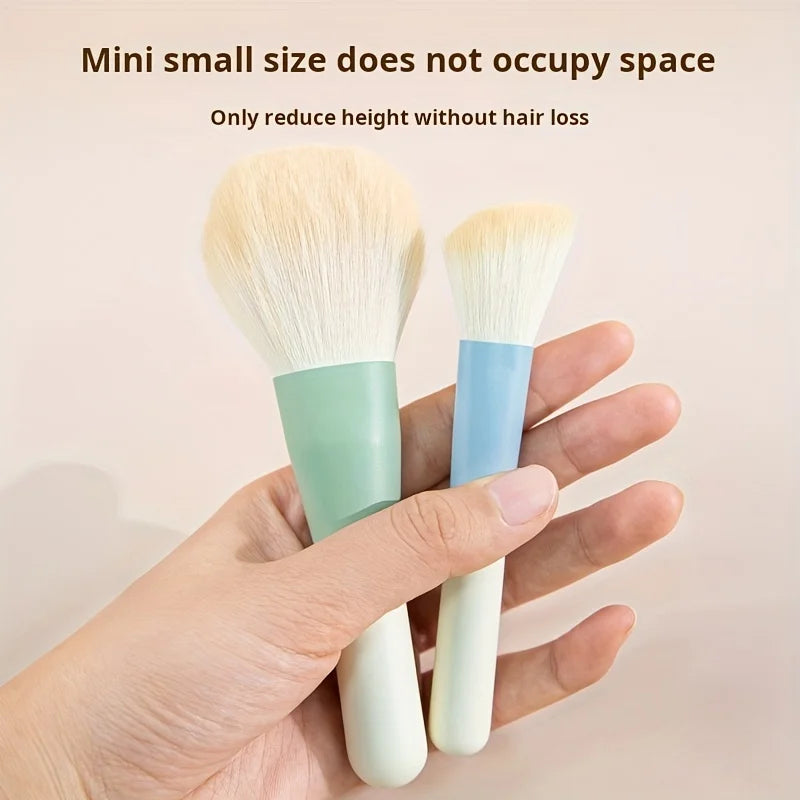 10 Mini Portable Makeup Brush Set Full Set of Eye Shadow Brushes Mini Soft Hair Makeup Travel Suit ﻿