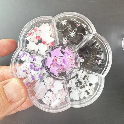 Sanrioed Hello Kitty DIY Nail Art Jewelry Decor Kawaii Kuromi Charms For Manicure DIY Nail Parts Rhinestone Toy Gift for Girls