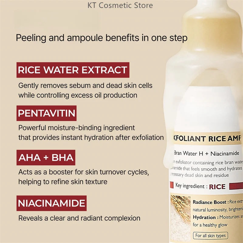 Black White Rice Peel Shot Glow Rice Ampoule Duo Exfoliate Dead Skin Closed Pimples Moisturize Brighten Smooth Pores Care Korea