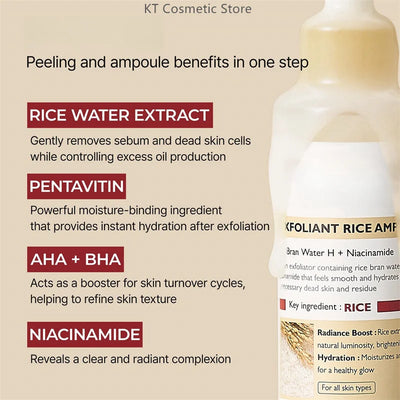 Black White Rice Peel Shot Glow Rice Ampoule Duo Exfoliate Dead Skin Closed Pimples Moisturize Brighten Smooth Pores Care Korea