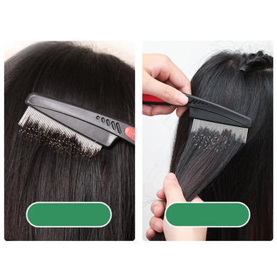 Stainless Steel Fine Tooth Comb Tweezers Comb Head LiceComb Dandruff Comb Professional Head Lice Nit Removal Hair Styling Tools