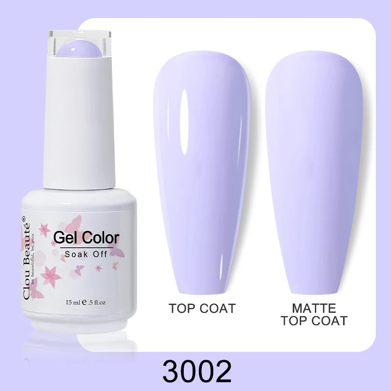 Clou Beaute Nail Gel Polish Kit 15ml Soak Off UVLED Nails Varnish Semi Permanent Nail Art Gels Lacquer Top Base Coat Gel Lacquer