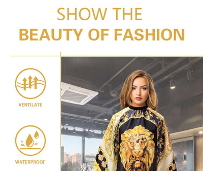 Professional Hairdressing Hairdresser Cloth Lion Pattern Gown Barber Waterproof Hairdresser Apron Haircut capes Accessories