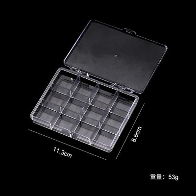 6/12/24grids Empty Clear Plastic Organizer Box Plastic Box Y2K Nail Art Rhnestone Storage /Container Tool For Nail Glitter R
