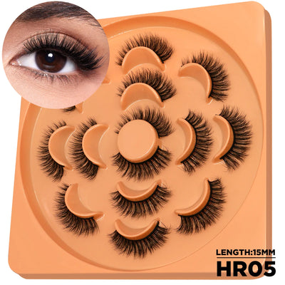 GROINNEYA 3D Fluffy False Eyelashes Look Soft Cat Eye Eyelashes Cosmetics Thick Curled Mink Eyelashes lashes Extension  Makeup