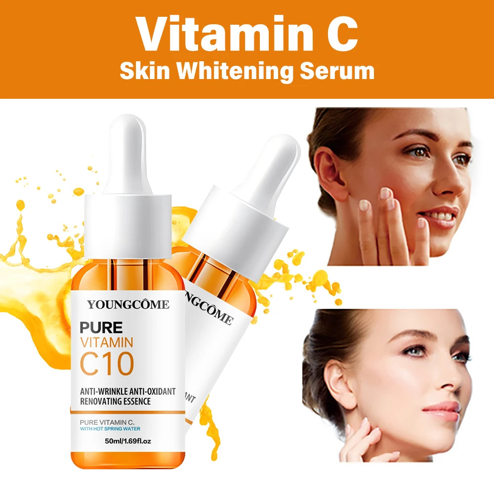 Vitamin C Facial Essence Hyaluronic Acid Dark Skin Brighten Serum Fade Fine Lines Moisturizing Repair Dull Serum Face Skin Care