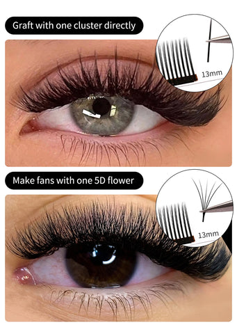 winky beauty 5D Flora Lashes 0.07mm Easy Fan Eyelash Extensions Wholesales Premade Volume 12 Rows Natural Soft Lashes