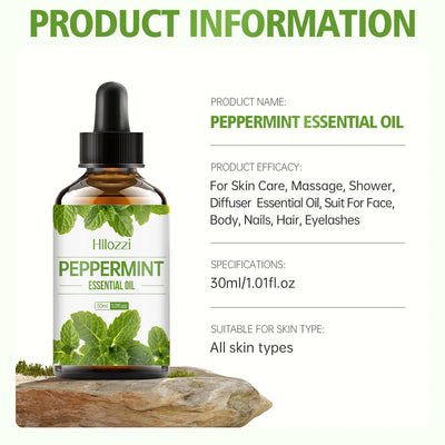 Peppermint essential oil has a refreshing aroma, delicate texture, moisturizing and is suitable for body care and hair care.