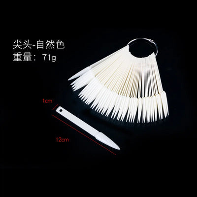 50Pcs/Set Nail Tips Colors Display Tools color plate practice nail plate fan-shaped Manicure Tools