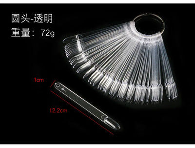50Pcs/Set Nail Tips Colors Display Tools color plate practice nail plate fan-shaped Manicure Tools