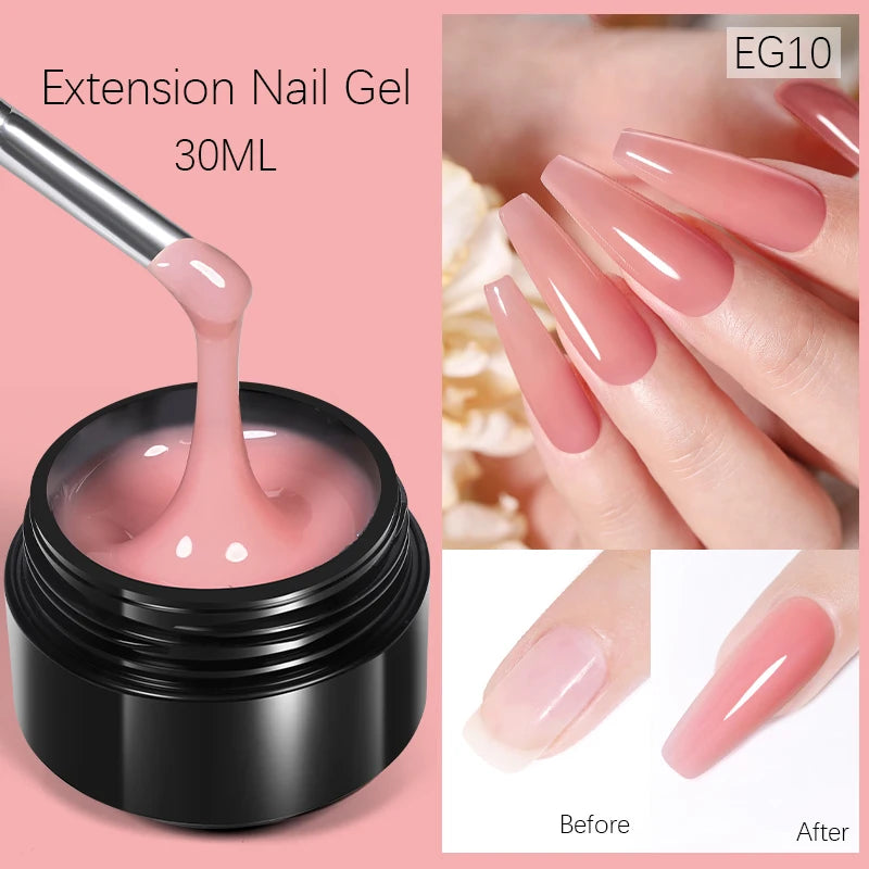 BORN PRETTY 15ml Nude White Non Stick Hand Solid Extension Nail Gel Polish Carving Flower Nail Art Building Constructed UV Gel