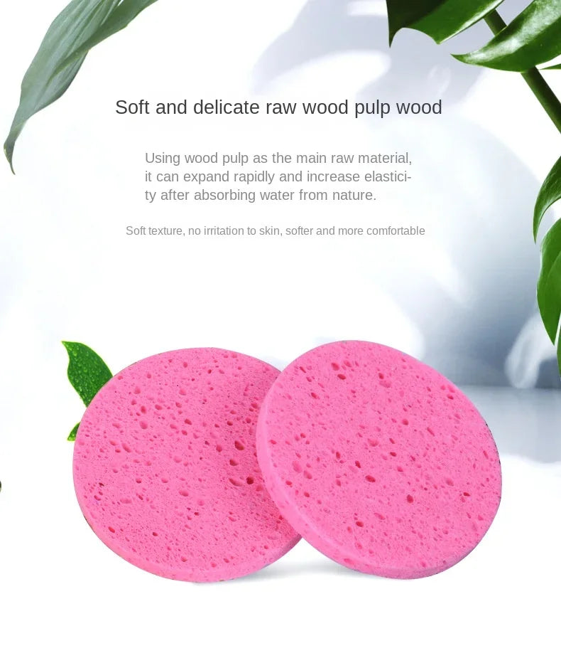 5-10pcs Face Round Makeup Remover Tools Wood Pulp Makeup Beauty Sponge Cellulose Compress Cosmetic Puff Facial Washing Sponge