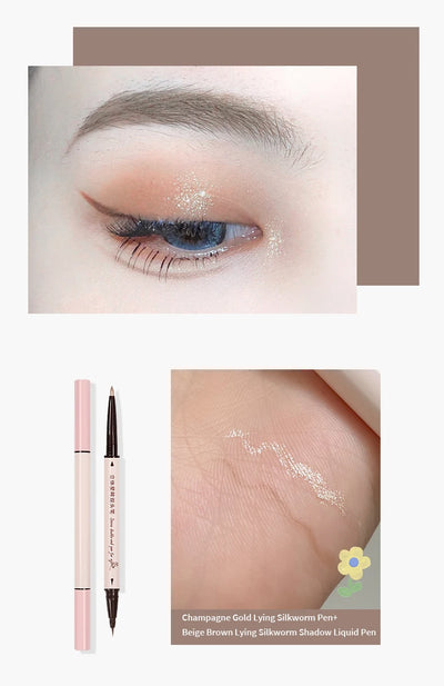 Eyeliner Double Head Pen For Smooth And Delicate Eye Makeup  Quick Drying Film Forming Waterproof And Sweat Proof Eye Makeup