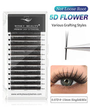 winky beauty 5D Flora Lashes 0.07mm Easy Fan Eyelash Extensions Wholesales Premade Volume 12 Rows Natural Soft Lashes