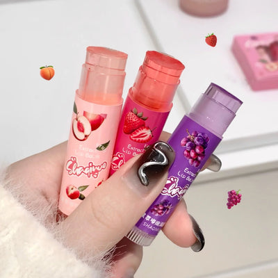 Jelly Fruit Lip Balm Plant Extract Moisturizing & Nourishing Lip Pomade Lasting Hydrating Lip Gloss Care Juicy Peach Lipsticks
