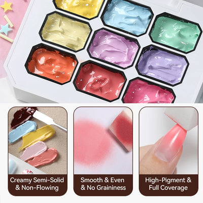 UR SUGAR 9 Colors 4 In 1 Pat Painting Gel Y2K Gradient Blush Color Semi Permanent Soak Off UV&LED Gel Nail Art Creation Salon DI