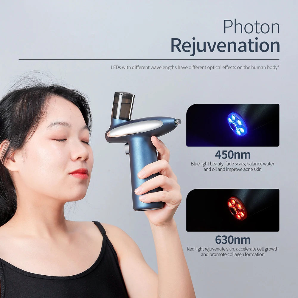 Red/Blue Photon Skin Hydrator Make Up Skin Moisturizing Nano Mist Sprayer Face Steamer Spray Airbrush Water Oxygen Injection