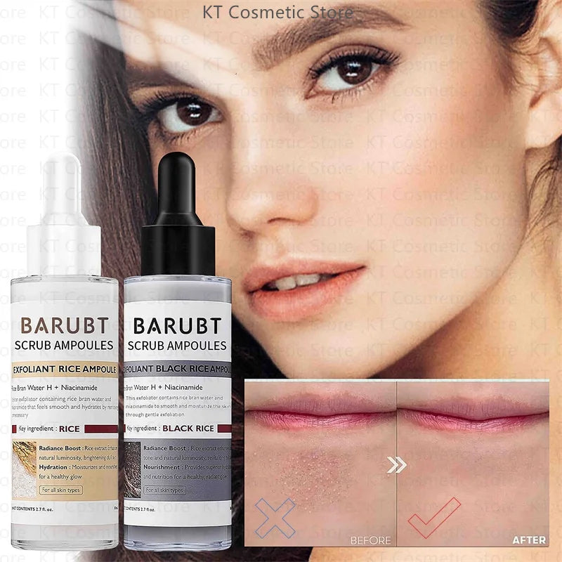 Black White Rice Peel Shot Glow Rice Ampoule Duo Exfoliate Dead Skin Closed Pimples Moisturize Brighten Smooth Pores Care Korea