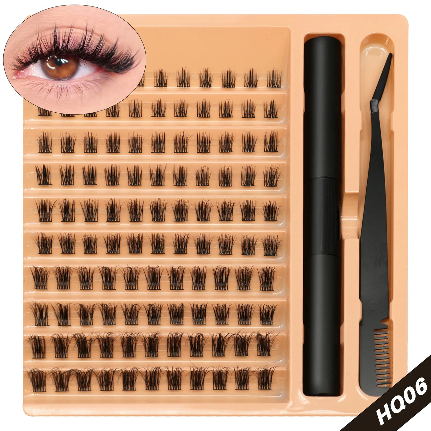 Lash Clusters Set DIY Eyelash Extension Kit Individual False Eyelashes Lash Clusters Bond and Seal and Lash Applicato Makeup