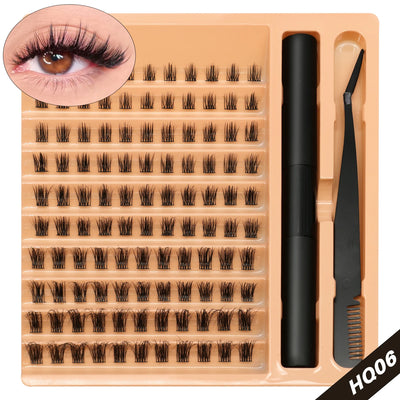Lash Clusters Set DIY Eyelash Extension Kit Individual False Eyelashes Lash Clusters Bond and Seal and Lash Applicato Makeup