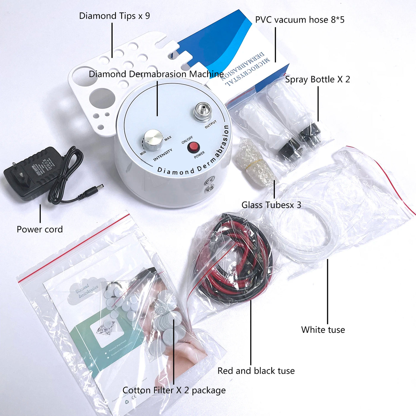 3 In 1 Combo Beauty Diamond Microdermabrasion Dermabrasion Machine Water Spray Exfoliation Machine Wrinkle Face Peeling Set