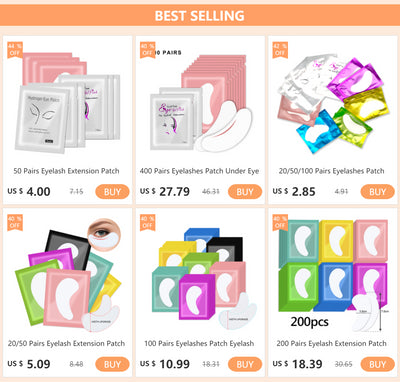 20/50/100 Pairs Eyelashes Patch Hydrogel Patches Eyelash Extension Patch Lash Extension Supplies Gel Pad Under Eye Patches Pads