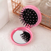 Traveling Small Size Hair Comb With Folding Mirror Portable Massage Folding Comb Women Girl Hair Brush With Mirror Styling Tools