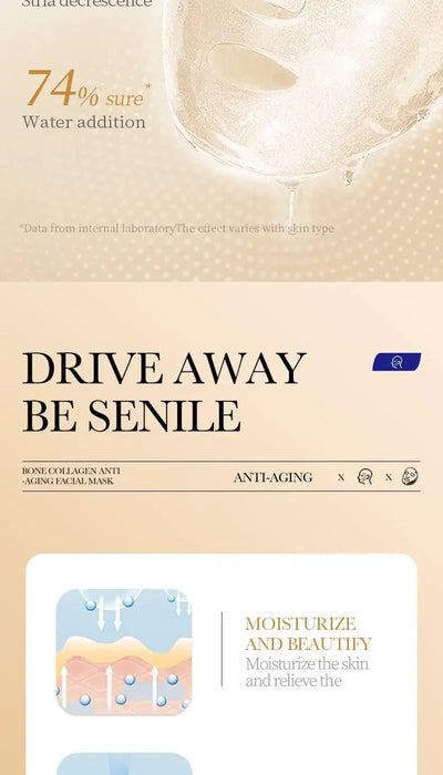 Collagen Anti Wrinkle Facial Mask Anti Aging Fade Fine Lines Firm Skin Moisturizing Brightening SkinCare Korean Cosmetics