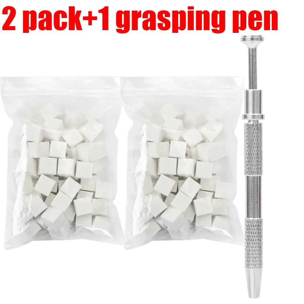 Mini Square Nail Art Sponge 4 Claws Metal Grabber Pen Nail Sponge Manicure Tools Gradient Brush Glitter Powder Dotting Pen