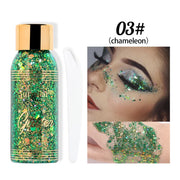 With Smear Spoon Multifunctional Eye Glitter Nail Hair Body Face Glitter Gel Art Flash Loose Sequins Cream Festival Glitter Deco