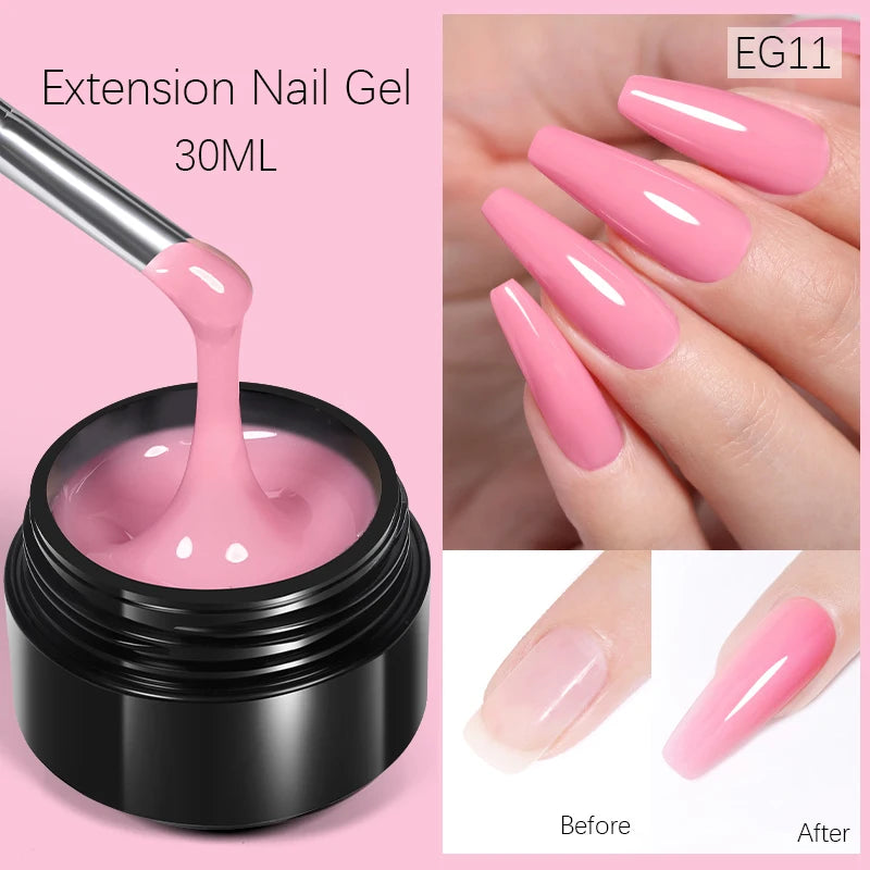 BORN PRETTY 15ml Nude White Non Stick Hand Solid Extension Nail Gel Polish Carving Flower Nail Art Building Constructed UV Gel